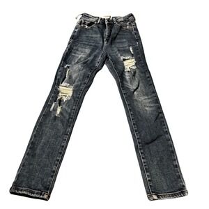 WAX JEAN Collection Ripped Distressed Denim Jeans Womens‎ Size 1/25 Dark Wash
